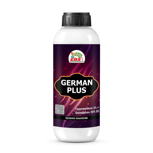 EBS GERMAN PLUS Cypermethrin 3% + Quinalphos 20% EC Insecticides, Systemic and Contact Action.
