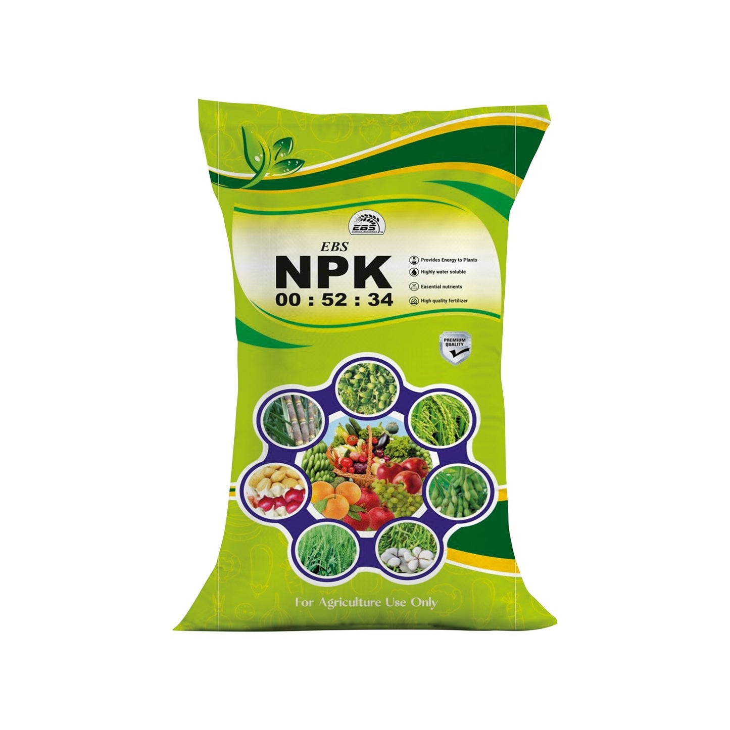 EBS NPK 00:52:34 Water Soluble Fertilizer, Mono Potassium Phosphate, Best For Drip Irrigation And Foliar Application